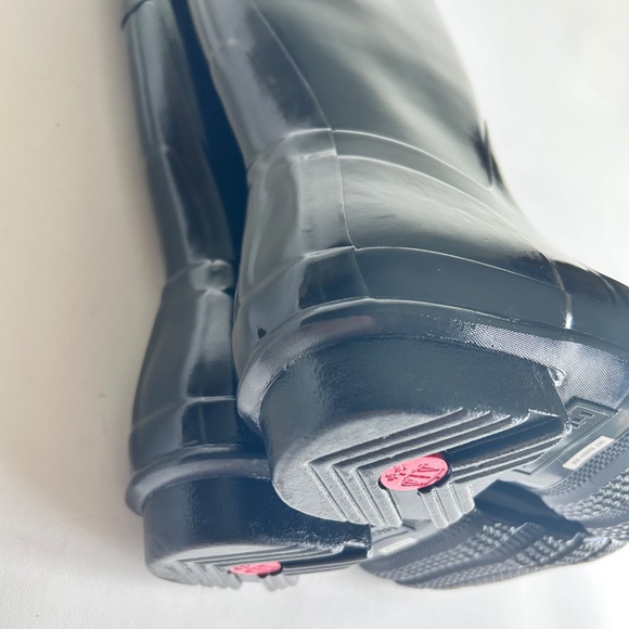 Hunter Black Rubber Knee High Glossy Rain Boots size size EUR 40, US 9.5 - Picture 13 of 16